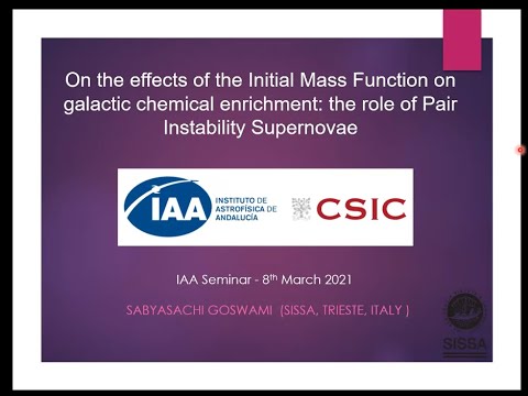 Dr Sabyasachi Goswami: On the effects of IMF on the galactic chemical enrichment