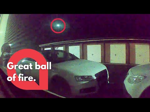 Exploding meteor is caught on doorbell camera streaking across the sky | SWNS