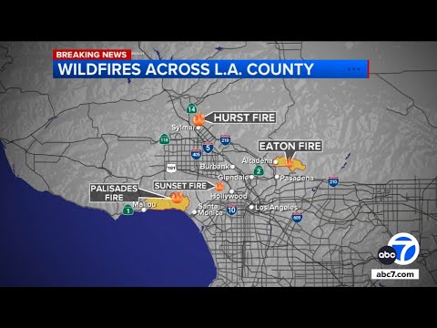 Latest on the wildfires burning across Los Angeles County