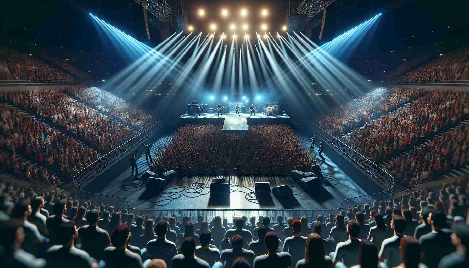 An image portraying a unique and exciting event, where a group of influential and not commonly seen rock musicians are about to energize the music scene of Salt Lake City. The imagine should reflect the anticipation, effort and dedication of these musicians, and the packed auditorium echoing with the luring music. The setting is at night time with the stage lit vibrantly amidst the darkness. Crowds are eager and excited, and the air is filled with rock music. All this in an ultra-high-resolution picture with a realistic touch.