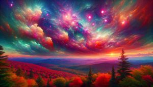 Generate a High-Definition realistic image showcasing an ethereal spectacle in the vibrant sky of New Hampshire. It should depict an atmospheric phenomenon that has a dreamlike quality, against the backdrop of the lush and multifaceted natural landscape of New Hampshire. Include rich colours and intricate patterns in the sky.