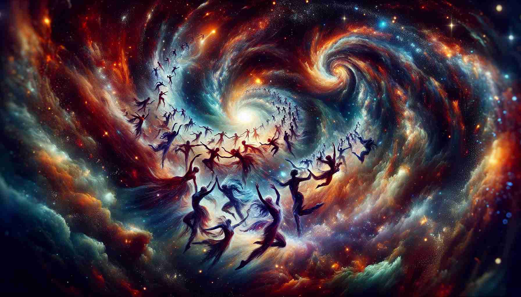 Create a realistic high-definition image of an abstract concept, where the 'Celestial Dance' is reimagined. Visualize a mesmerizing scene that harks back to folklore and ancient astronomy. Perhaps illustrate a grand array of celestial bodies — stars, moons, and planets — weaving, twirling, and interacting in an orchestrated ballet across the cosmos. Pour colors and sparkles to the sky to convey the vibrancy of the dance. Utilize the mighty swirls of galaxies as the dance floor, with comets streaking like dancers across the canvas of the universe.