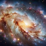 Generate a realistic, high-definition image of Messier 90, a notable galaxy known to be in a state of transition, with the myriad of stars, nebulas, and cosmic matter that constitute its majestic form, set against the vast expanse of the space.