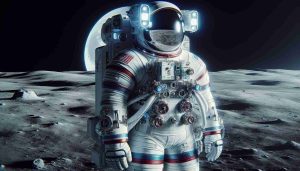 An incredibly realistic high definition image depicting the unveiling of next-generation lunar attire designed specifically for private moon missions. These astronaut suits are highly cutting-edge, featuring advanced materials able to handle the harsh conditions of space and the lunar surface. They are colored primarily white for high visibility in the moon's shadow, with accents of deep blue and crimson, and are equipped with highly technological life support systems, helmets with clear visors, and robust built-in communication devices.