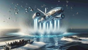 Detailed and high-definition image of a futuristic spacecraft conducting a smooth landing in vast ocean waters, creating a splash. The spacecraft exhibits advanced design aesthetics similar to those used by modern space companies. Emphasize the groundbreaking nature of this event with onlookers on nearby boats, marvelling at this remarkable achievement from a perceivable safe distance. Generate a photo-realistic setting to highlight the gravity and importance of this event.