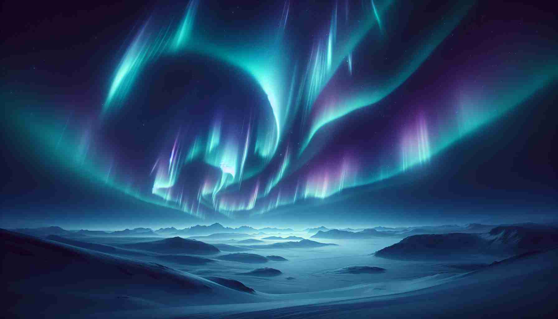 Create a realistic, high-definition image of the Aurora Borealis, also known as the Northern Lights. The scene should be set at night with clear, star-studded skies. The Aurora should be vibrant with shades of green, blue, lavender, and pink piercing through the dark skies, its ethereal, glowing ribbons dancing and weaving across the ethereal canvas overhead. The surrounding landscape should be primarily dark, save for the minimal, soft glow from the Aurora reflecting on any nearby snow-covered ground or icy bodies of water. No humans or animals should be present in this peaceful and mystical scene.