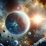 Generate a high-definition, realistic image depicting the exploration of the icy celestial bodies in our solar system. This includes planets, moons, comets, and asteroids that are known for their icy composition, enveloping the viewer in the captivating and mysterious beauty of our cosmic neighborhood.