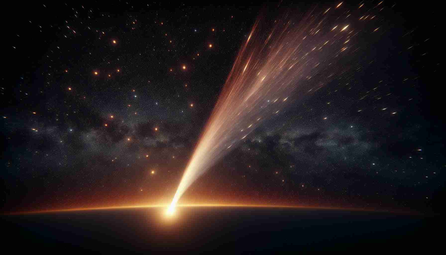 Generate a highly detailed and realistic image of an astronomical scene where the highlight is the observation of Comet C/2023 A3. This visual expanse should illustrate the comet in all its glory, with a fiery tail streaming across the night sky studded with myriad stars. Both the sky and the comet should be rendered in high-definition, capturing the stunning visual spectacle created by this celestial phenomenon.