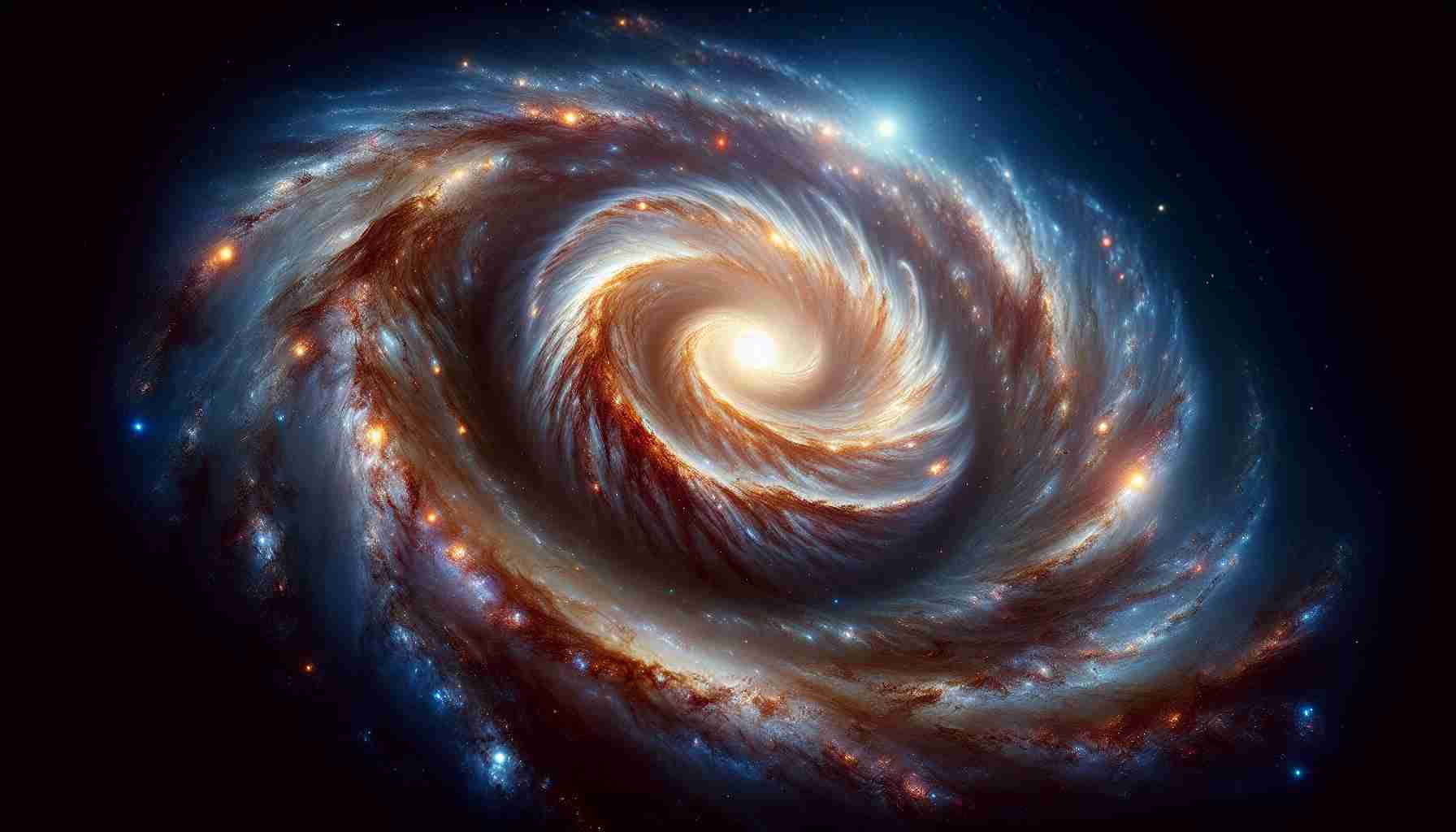 An ultra high-definition, realistic representation of a unique and mysterious galaxy. The galaxy should be characterized by unprecedented spiral arms, with an exceptional pattern of gaseous and starry arms swirling around a bright galactic centre. The image should convey depth and dimension, demonstrating both the vibrant colours and raw cosmic energy of this exceptional celestial structure.