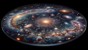 A high-definition realistic image of a cosmic map with a resolution of 208 gigapixels, as if unveiled by a high-powered space telescope. This impressive visualization portrays the vast expanse of the universe with countless stars, comets, galaxies, and celestial bodies. The layout of the cosmic map is intricate and detailed, providing an awe-inspiring view of the cosmos that enhances our understanding of space. The texture, colors, and contrasts among celestial elements offer visual depth as well as a beautiful array of the universe's natural hues.