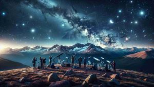 Create a realistic high-definition image which portrays a group of stargazers in Colorado. They are all eagerly waiting for a celestial spectacle. The sky is clear, filled with numerous glittering stars. Some of them are arranging their telescopes, while others are busy consulting star maps. The majestic Rocky Mountains are seen in the backdrop under the stunningly starlit sky. The atmosphere in the scene is buzzing with anticipation and excitement.