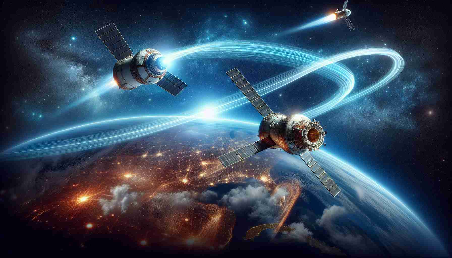 High-definition image depicting the concept of the evolving frontier in space travel. Picture showcasing a scene with advanced, reusable space capsules in mid-flight, soaring against the backdrop of an expansive starry universe and the illuminated blue curve of Earth. The image signifies an evolution celebrating the remarkable advancements in technology that are redefining the space industry.