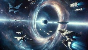 A high-definition, realistic depiction of space exploration showing futuristic spaceships, wormholes, and distant galaxies - representing the themes from the science fiction movie 'Interstellar'. The image should also embody a symbolic sense of the movie's impact by illustrating the greater appreciation for science, space, and deep-rooted existential questions it sparked among its audiences.