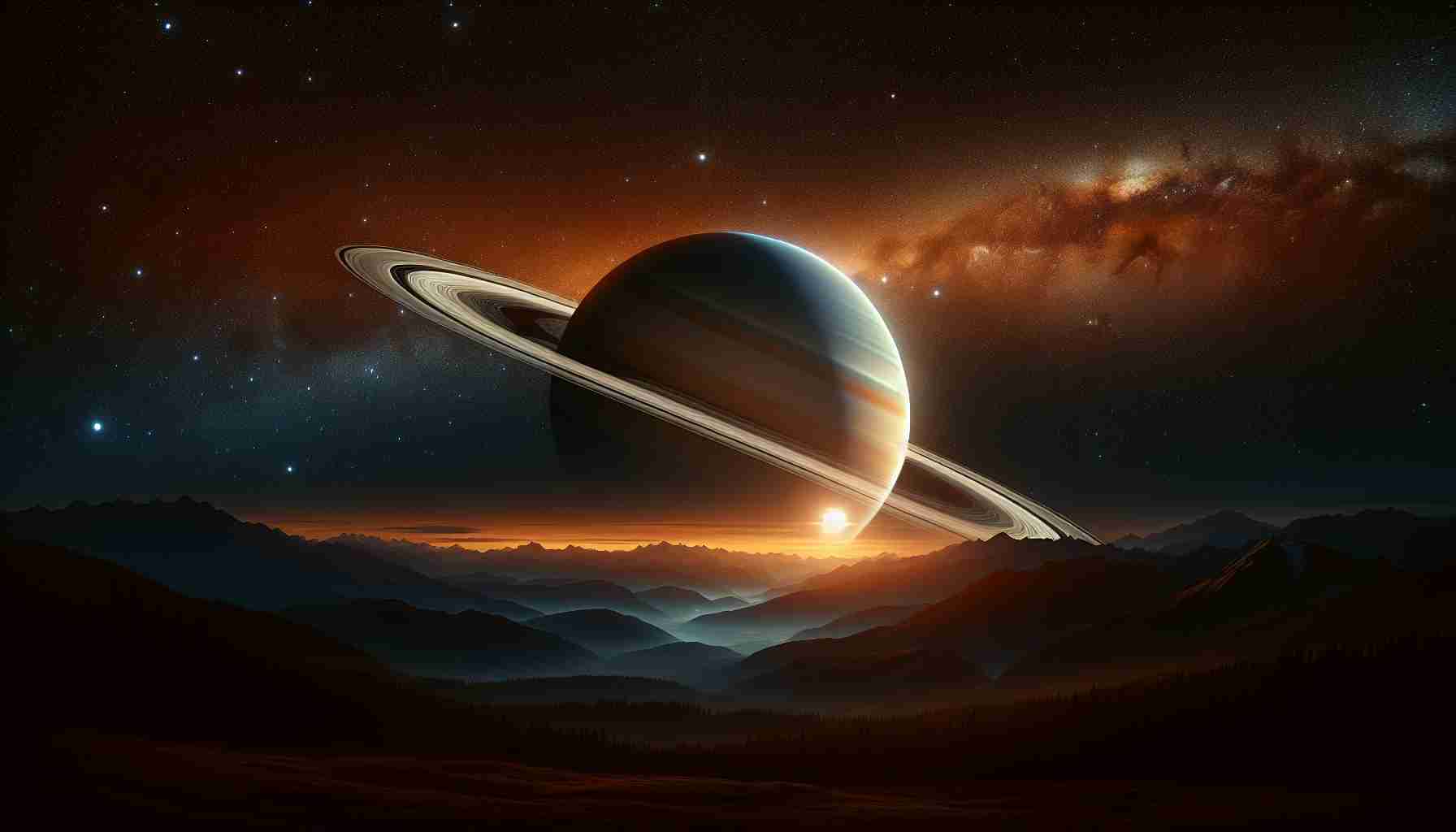 A stunning and highly detailed HD photograph that captures an incredible celestial event. Show a dramatic scene where the planet Saturn appears to vanish completely from view. Our line of sight should include a star-studded night sky, enhancing the overall sense of depth and astronomical immersion. Emphasize the distinctive qualities of Saturn just before its disappearance like the iconic rings. The title 'Unmissable Cosmic Show! Did You See Saturn Disappear?' should be visible on the image, creating a sense of suspense and awe.